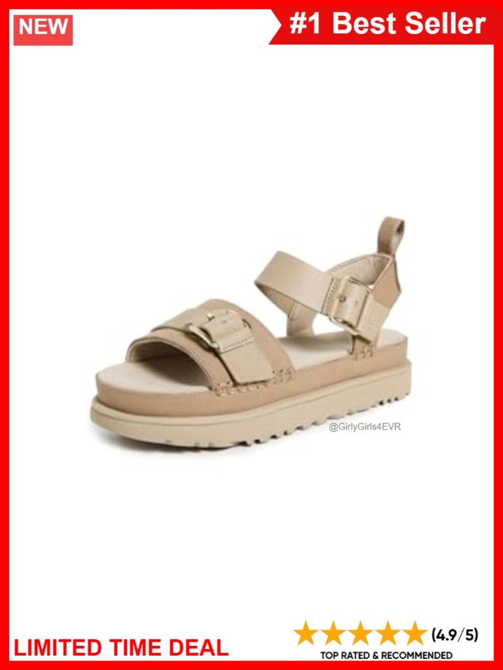 UGG Goldenstar Villa Nubuck Leather Platform Sandals